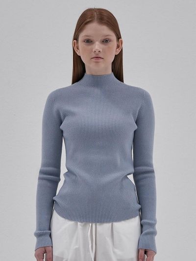 ELLIOTI Wholegarment Mockneck Knit Ts_Blue