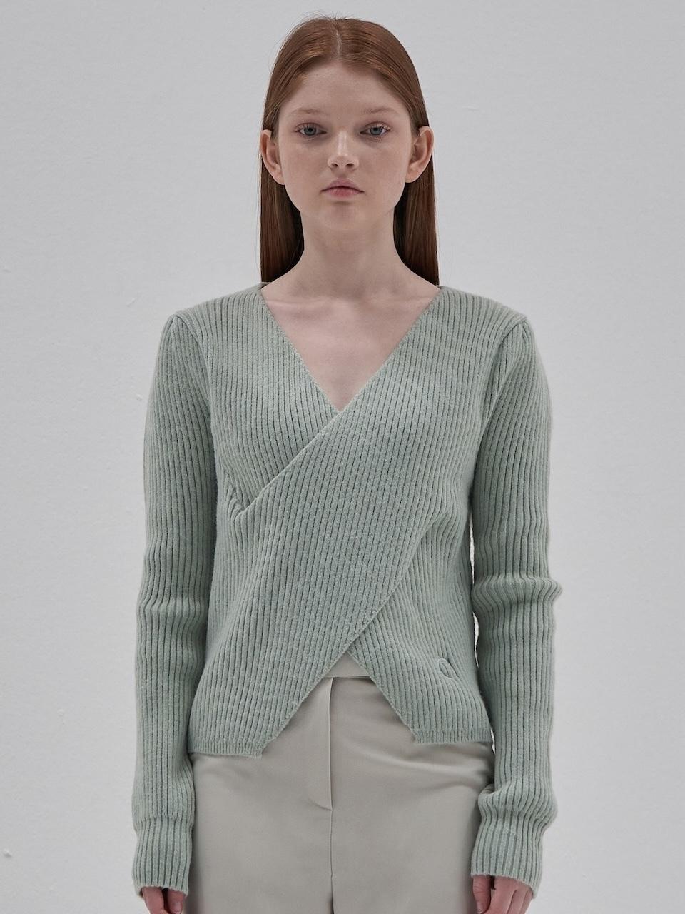 ELLIOTI Wrap Layered Knit Ts_green