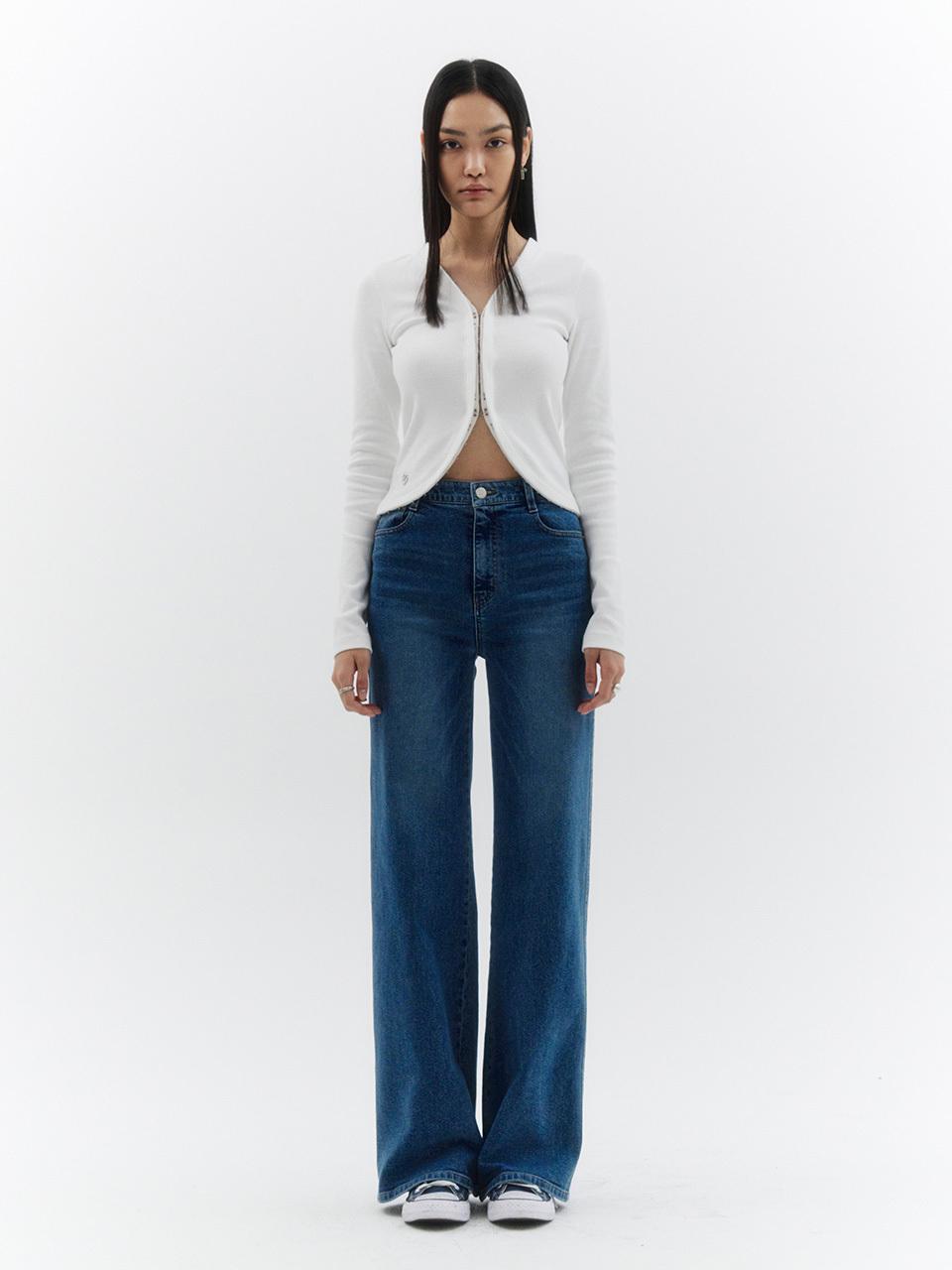 ellonarc Brush Semi Wide Pants_Blue