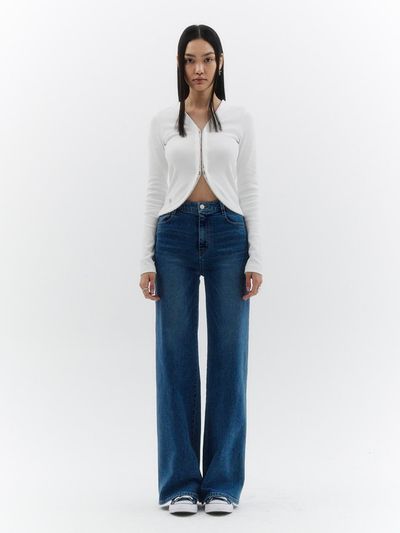 ellonarc Brush Semi Wide Pants_Blue