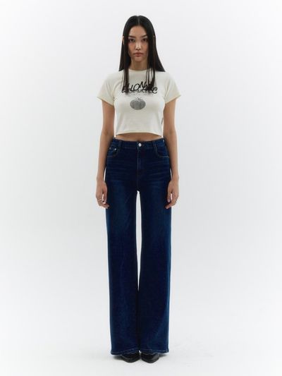 ellonarc Brush Semi Wide Pants_Dark Blue