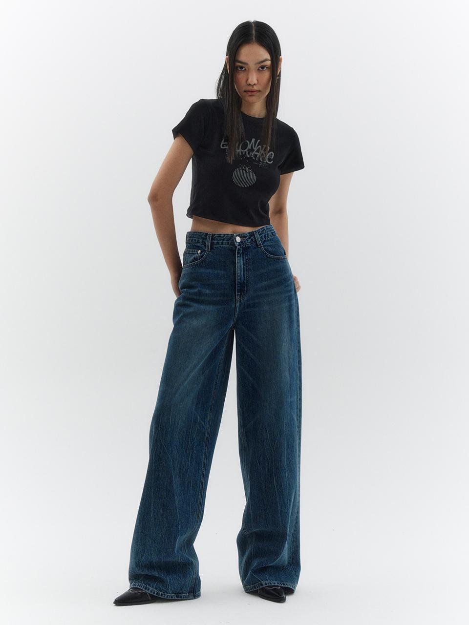 ellonarc Catbrush Wide Denim Pants_Blue