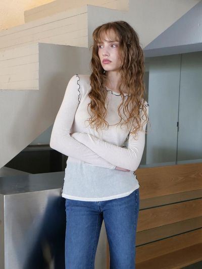 ellonarc Color Flared T-shirt_white