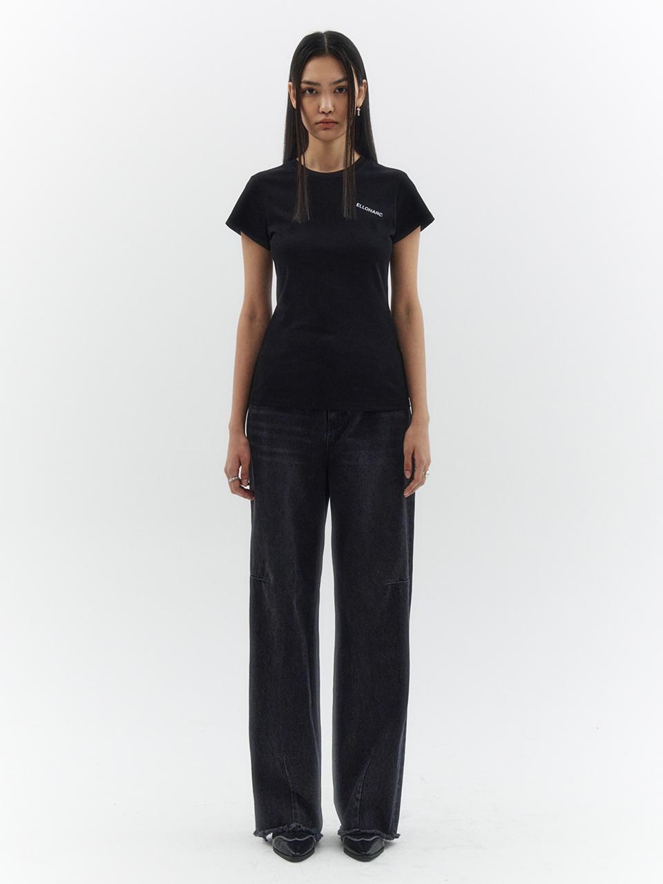 ellonarc Dart Point Wide Denim Pants