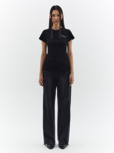ellonarc Dart Point Wide Denim Pants