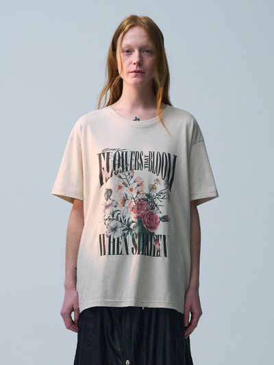 ellonarc Flower Printing T-shirt_Beige