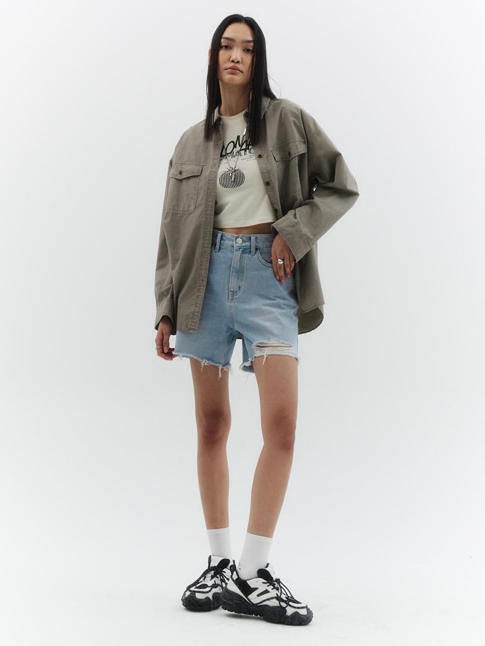 ellonarc Half Denim Pants_Light Blue