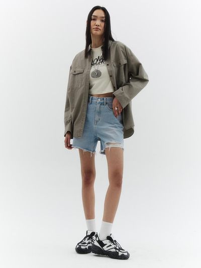ellonarc Half Denim Pants_Light Blue