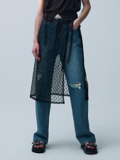 ellonarc Lace Wrap Skirt_Black
