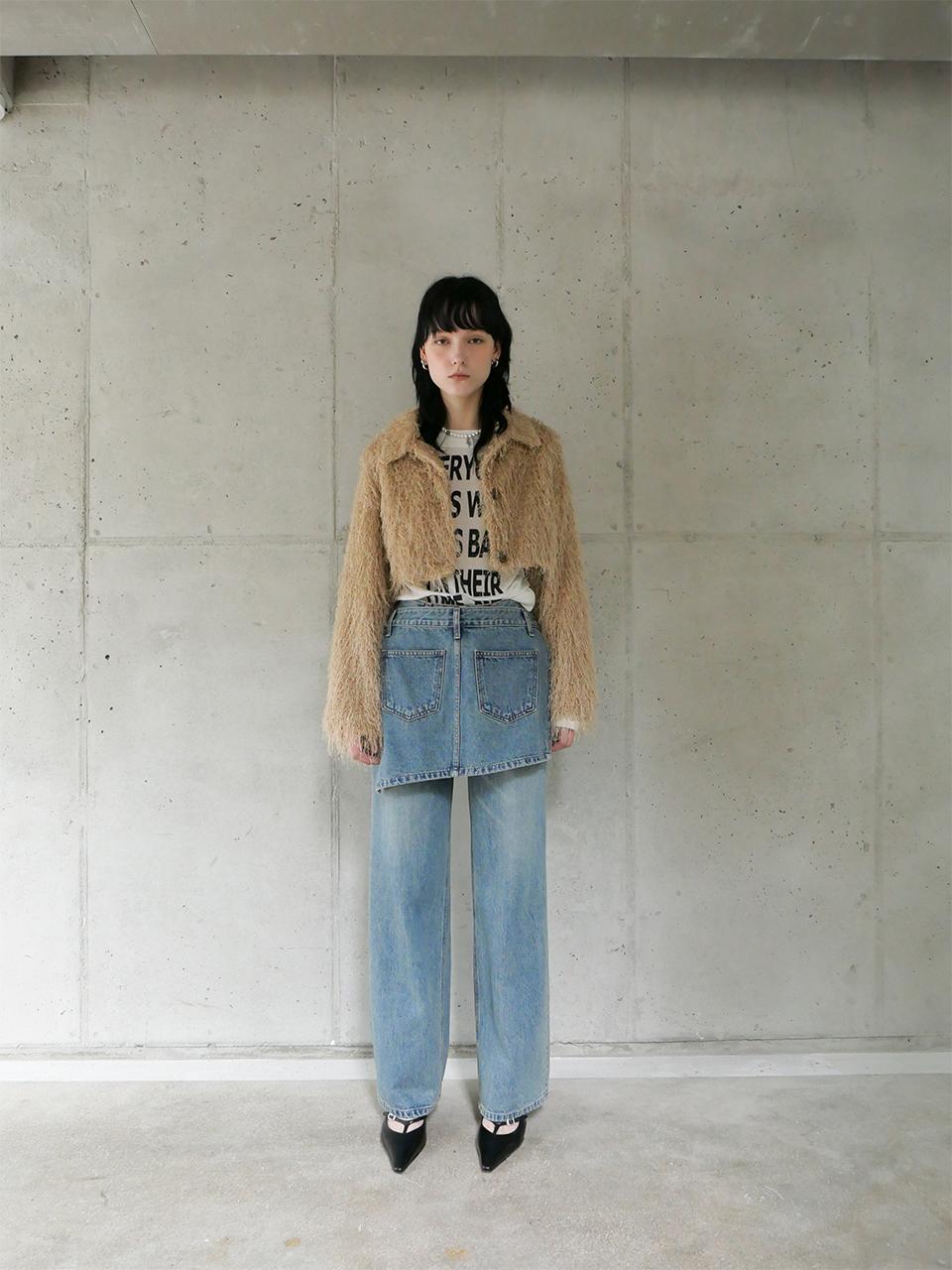 ellonarc Layered Wrap Denim Pants_Blue