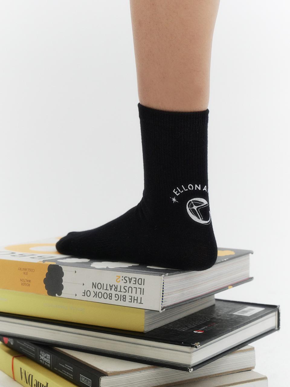 ellonarc Logo Middle Socks_Black