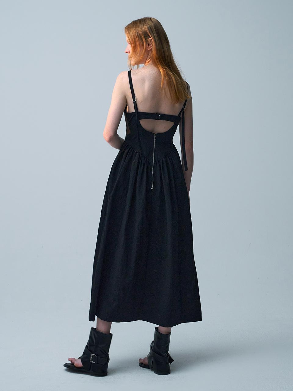 ellonarc Nylon Corset Dress_Black