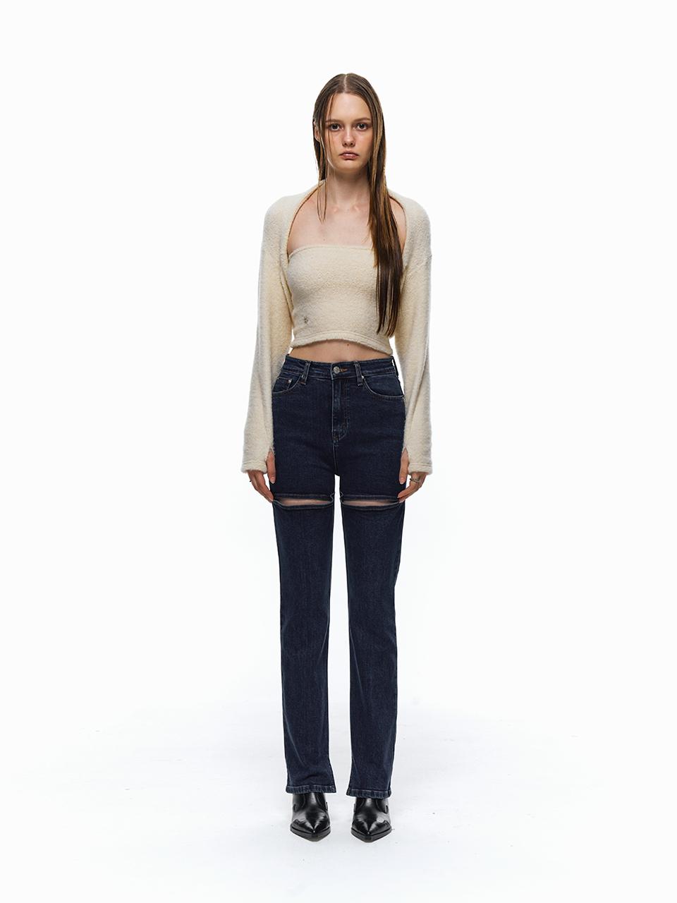 ellonarc Opening denim pants_dark blue