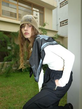 ellonarc Satin Printed Scarf_Black
