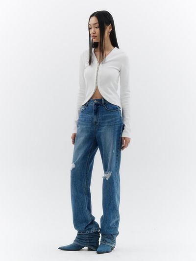ellonarc Semi Wide Denim Pants_Blue