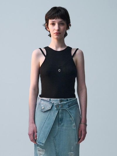ellonarc Shoulder Line Sleeveless_Black