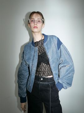 ellonarc Washed nylon Blouson_Navy