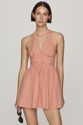 Elodie Celia Cotton Halter Mini Dress