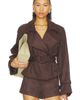 Elodie the Label Elodie the Label Marais Faux Suede Cropped Trench Coat - 1