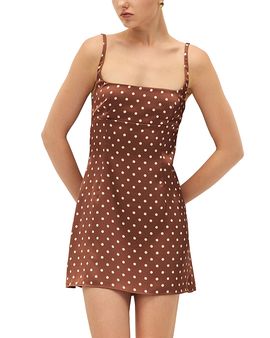elodie mini dress in brown Draped Open-Back A-Line Mini Dress in Chocolate Brown - 6