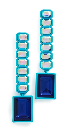 Elsie Frieda Elsie Frieda Rectangle Drop Earrings Caribbean Sea One
