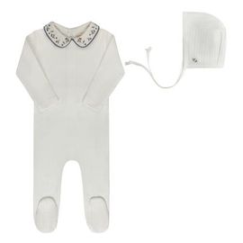 Ely's & Co. Ely's & Co. Embroidered Collar Collection -  Footie + Bonnet