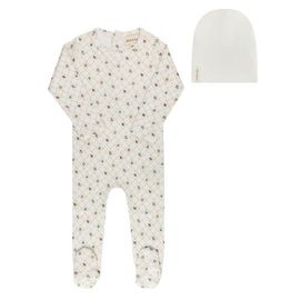 Ely's & Co. Ely's & Co. Floral Grid Collection - Footie and Beanie