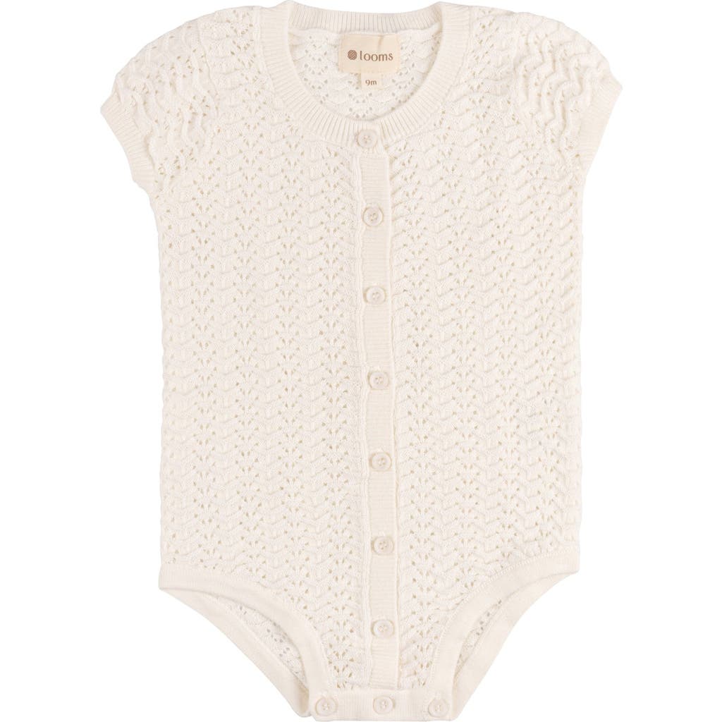 Ely's & Co. Ely's & Co. Looms Wave Collection - Knit Pointelle Short Sleeve Romper