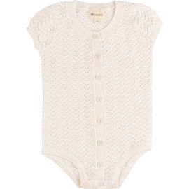 Ely's & Co. Ely's & Co. Looms Wave Collection - Knit Pointelle Short Sleeve Romper