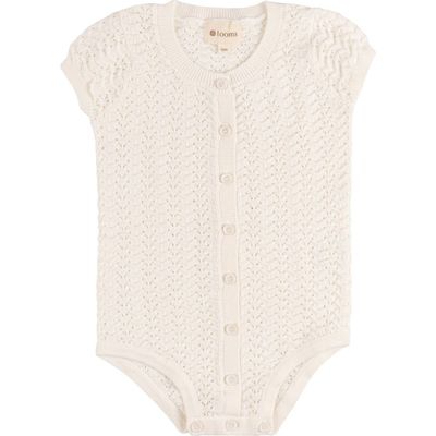 Ely's & Co. Ely's & Co. Looms Wave Collection - Knit Pointelle Short Sleeve Romper
