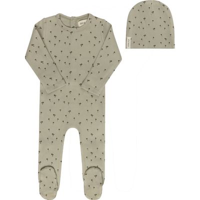 Ely's & Co. Ely's & Co. Printed Palm Trees Collection - Baby Boy Footie and Beanie