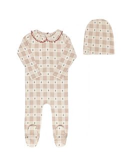 Ely's & Co. Ely's & Co. Unisex Cotton Floral Plaid Collection Footie + Beanie