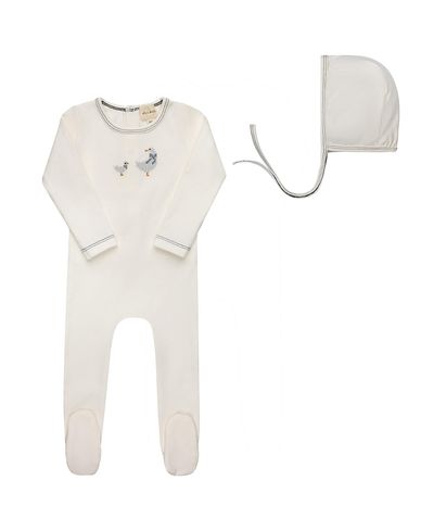 Ely's & Co. Ely's & Co. Unisex Cross Stitch Duckling Collection Footie + Beanie