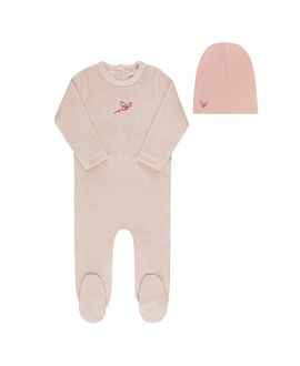 Ely's & Co. Ely's & Co. Unisex Velour Stripe Collection Footie + Beanie