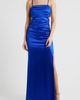 Emerald Sundae Emerald Sundae Ruched Sleeveless Satin Gown - 1