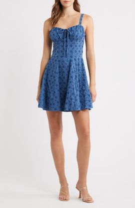 Emerald Sundae Emerald Sundae Tie Front Fit and Flare Dress