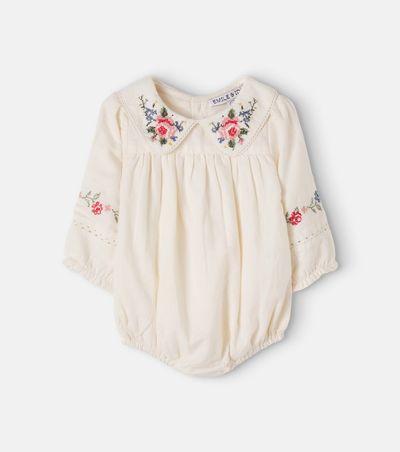 Emile et Ida Emile et Ida Baby floral embroidered cotton romper