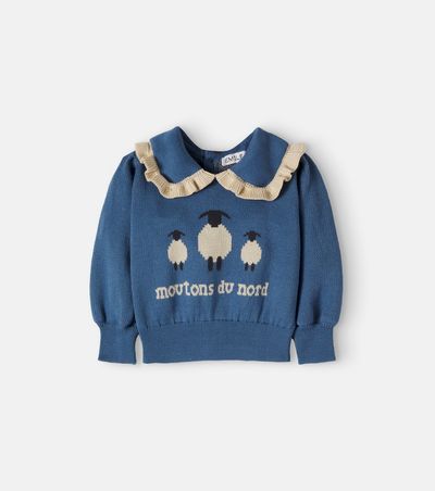 Emile et Ida Emile et Ida Baby ruffled cotton jacquard sweater