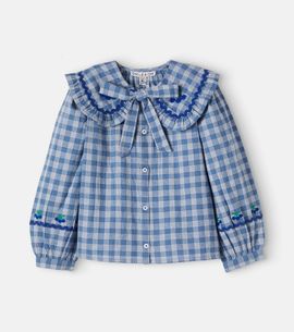 Emile et Ida Emile et Ida Bow-detail checked cotton shirt