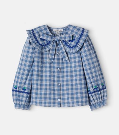 Emile et Ida Emile et Ida Bow-detail checked cotton shirt