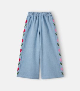 Emile et Ida Emile et Ida Floral embroidered wide-leg jeans