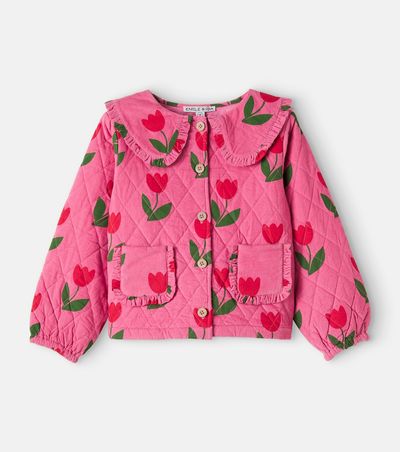 Emile et Ida Emile et Ida Floral quilted ruffled cotton corduroy jacket