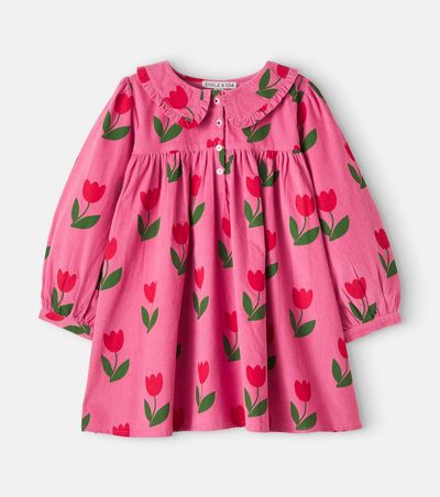 Emile et Ida Emile et Ida Floral ruffled cotton corduroy dress