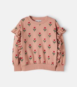 Emile et Ida Emile et Ida Ruffled floral cotton jersey sweatshirt