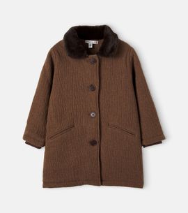 Emile et Ida Emile et Ida Teddy-trimmed wool-blend coat