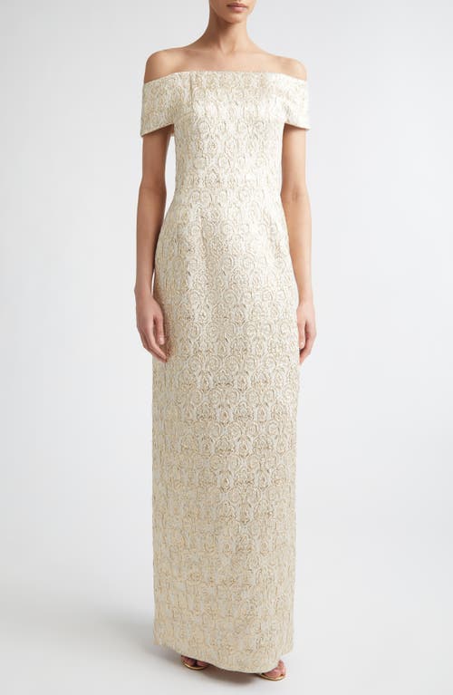 Emilia Wickstead Emilia Wickstead Antep Metallic Jacquard Off the Shoulder Gown