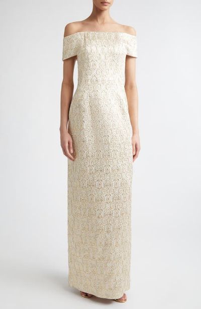 Emilia Wickstead Emilia Wickstead Antep Metallic Jacquard Off the Shoulder Gown