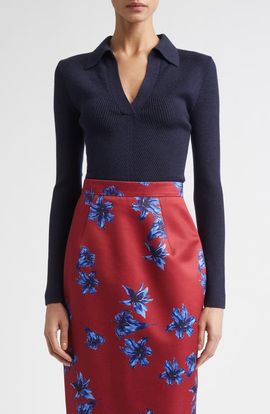 Emilia Wickstead Emilia Wickstead Austin Wool Rib Polo Sweater
