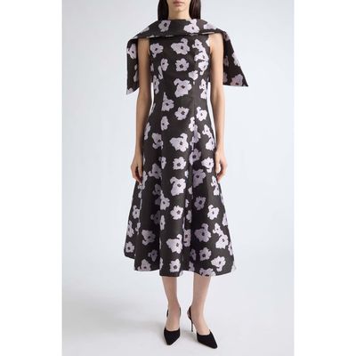 Emilia Wickstead Emilia Wickstead Cyralisse Cape Sleeve Dress