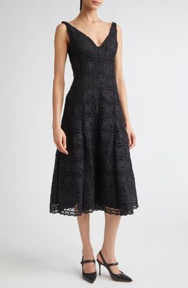 Emilia Wickstead Emilia Wickstead Geneve Guipure Lace Fit & Flare Dress